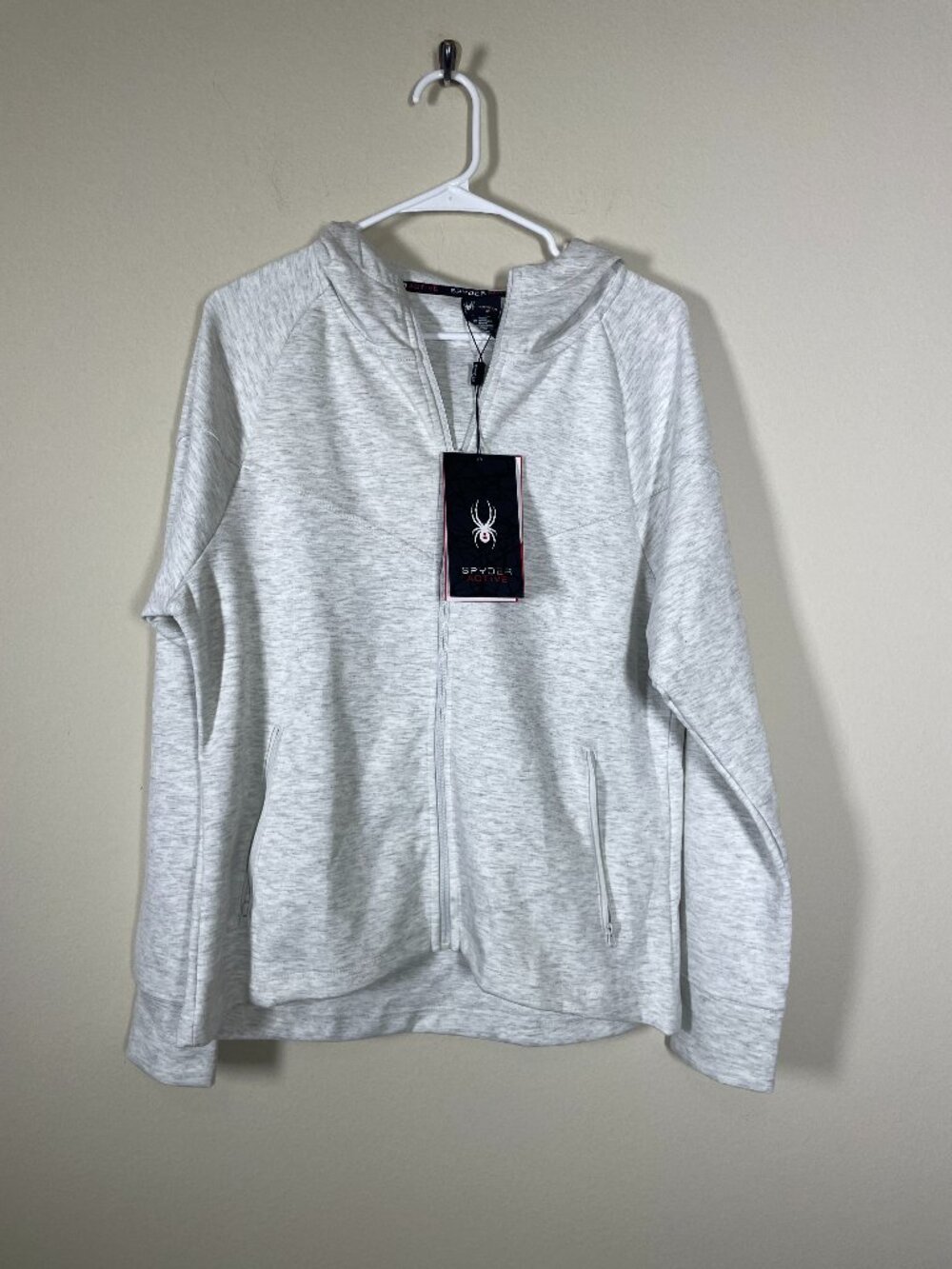 NWT! Spyder Gray White Active Women's Zip-Up Jacket Medium Outdoor!
